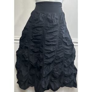 Baba Maxi Skirt XL Draped Pleats Gathered Pull-on Cotton Boho Goth Festival